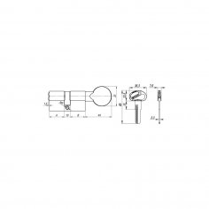 Цилиндровый механизм (D-PRO502/60) D-PRO5002Knob60(25+10+25) BL черный 5Key
