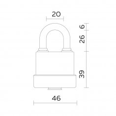 Замок навесной PL-WEATHER-3640 Black 3key (PL-3640) англ.