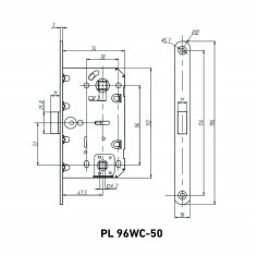 АЛЛЮР АРТ PL 96WC-50 PB золото ХЕДЕР  с фиксатором Защелка