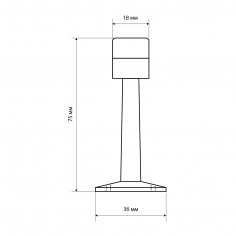 СТАНДАРТ 3055 BL прямой матовый черный ограничитель дверной ЕВРОПАКЕТ