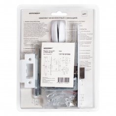 АЛЛЮР АРТ "ОСКАР" W+L7050S W+BK-R1 W (13110/S7050) мат.белый Комплект ручка и защелка с фикс.