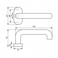 СТАНДАРТ 0903 SS(60-90) INOX нержавеющая сталь Комплект ручек