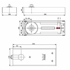 Доводчик DORMA BTS84, корпус ФОП 90, со стд. шпинделем EN 4