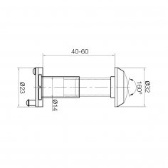 Глазок огнестойкий DOORLOCK VA14F/40-60mm/160° CP, полированный хром