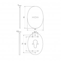 Ключевина для сувальдного ключа DOORLOCK S01/L PSS (полированная нерж. сталь)