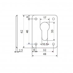 Ключевина для цилиндра DOORLOCK S03/PZ PSS (полированная нерж. сталь)