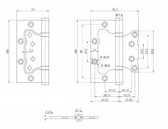 Петля без врезки Vantagе 2BB-BL (черная)