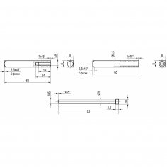 Разрезной шток  DOORLOCK для замков с функцией антипаники 8мм/65x65мм