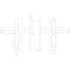 Ручка дверная dormakaba BREMEN, PZ92, чёрная RAL 9005