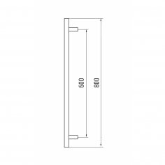 Ручка-скоба DOORLOCK PHS09/32/2ст, 600 мм/800  мм, SSS матовая нержавеющая сталь