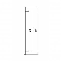 Ручка-скоба DOORLOCK PHS12/32/2ст, 400 мм/600 мм, SSS матовая нержавеющая сталь