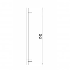 Ручка-скоба DOORLOCK PHS10/32/2кр, 1500 мм,  мм, SSS матовая нержавеющая сталь