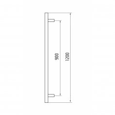 Ручка-скоба DOORLOCK PHS12/32/2ст, 900 мм/1200 мм, SSS матовая нержавеющая сталь