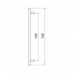 Ручка-скоба DOORLOCK PHS09/32/2ст, 1200 мм/1500  мм, SSS матовая нержавеющая сталь