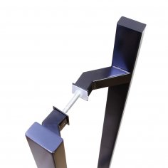 Ручка-скоба DOORLOCK PHS23/40х20/2ст, 800 мм/1000 мм, SSS/RAL9005M, окраска в черный цвет