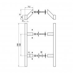 Ручка-скоба DOORLOCK PHS23/40х20/2ст, 1400 мм/2000 мм, SSS матовая нержавеющая сталь