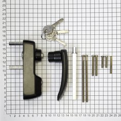 Внешняя нажимная ручка DOORLOCK PD900FR/H1, с цилиндром, черная.