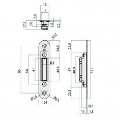Запорная планка Bonaiti GIR8 для B-Forty, B-Klass R17, R19, серая