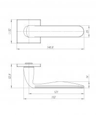 Ручка раздельная K.ARC.Q52.EXTRA GR-23 графит
