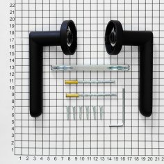 Ручка дверная DOORLOCK Libra M008R Black matt, черная матовая