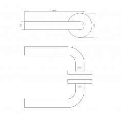 Ручка дверная DOORLOCK 050/F-55 PZ Rt, матовая нержавеющая сталь
