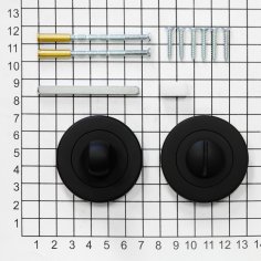 Поворотная кнопка DOORLOCK M08/Y Black matt (черная матовая) A=35-42мм, шток 5/8мм