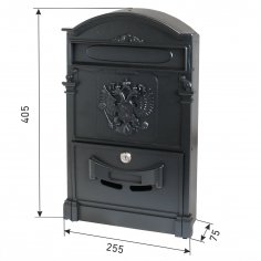 Ящик почтовый АЛЛЮР №4011 "Герб" черный