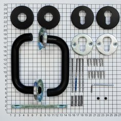 Ручка дверная DOORLOCK V 038/F/8/C/SS PZ, U-form, BL черный