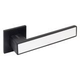АЛЛЮР АРТ  "ЛАНА" BL/W+L45-8 BL (861511/S45) матовый черный/белый Комплект ручка и защелка