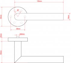 Ручка дверная DOORLOCK V 040/F/8/C/SS PZ, L-form, BL черный