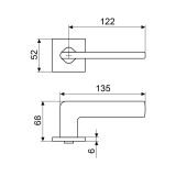 АЛЛЮР АРТ "ТИНА" BL+L7050S BL+BK-S2 BL (88150/S7050) матовый черный Комплект ручка и защ с фикс