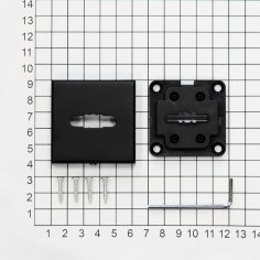 Ключевина сувальдная DOORLOCK ES01/S/L/A BL черная, квадратная розетка, автоматическая шторка