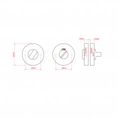 Поворотная кнопка DOORLOCK V E08/WC/6/RG/SS BL черная, с индикатором