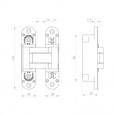 Петля скрытой установки U3D5000.VPG BL черный TECH