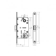 Замок дверной магнитный Doorlock DL452M/WC/50/96/18/SCr, межкомнатный, матовый хром