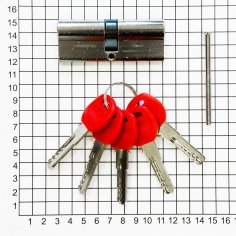 Цилиндровый механизм DOORLOCK V 2300Z N серия Variant, никелированный, 40x40мм, 5 перф.ключей