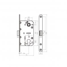 Замок дверной Doorlock V 431/С/50/85/18/SCr, цилиндровый, матовый хром