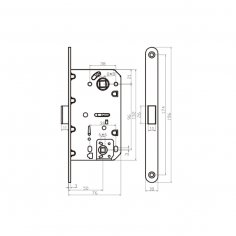 Замок дверной магнитный Doorlock DL452M/WC/50/96/18/SCr, межкомнатный, матовый хром