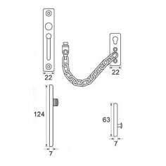 Цепочка DOORLOCK DOORLOCK CH04/210mm, нержавеющая сталь