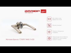 АЛЛЮР АРТ "СТАРК" MAB (1430) мат.бронза С НАКЛАДКОЙ Комплект ручек