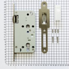 Замок дверной с роликом DL401R/C/55/20/SSS, цилиндровый, матовая нержавеющая сталь