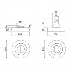 Поворотная кнопка DL M08/Y OSV-15 (матовая латунь)