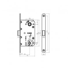 Замок дверной магнитный Doorlock DL452M/WC/50/96/18/SN, межкомнатный, матовый никель