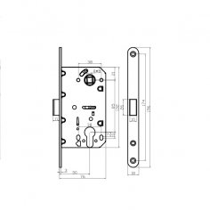 Замок дверной магнитный Doorlock DL451M/С/50/85/18/SN, цилиндровый, матовый никель