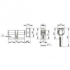 Цилиндровый механизм MaxPro7002Knob105mm(40+10+55) SN никель 7key с вертушкой 