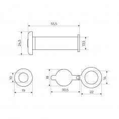 АЛЛЮР ГД-3 БШт 50-75мм d=14мм золото Глазок дверной