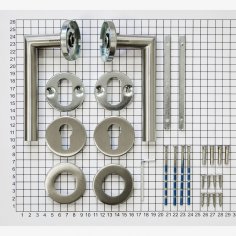 Ручка дверная DOORLOCK 040/F-55 PZ L-form, матовая нержавеющая сталь