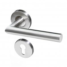 Ручка дверная DOORLOCK 040/F-55 PZ L-form, матовая нержавеющая сталь