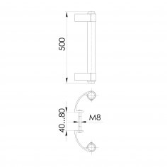 Ручка дверная офисная PH31/500.02 500мм RAL9016 белый