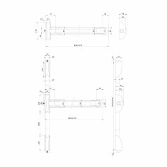 Механизм системы "антипаника" накладной клавишный DOORLOCK PD900FR-PUSH 1170мм,черный/красный